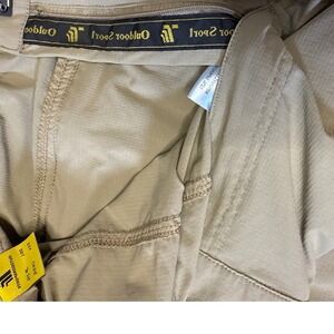 Outdoor Sport Cargo Pants Beige Size Large Utility Pockets, Hiking, quick dry